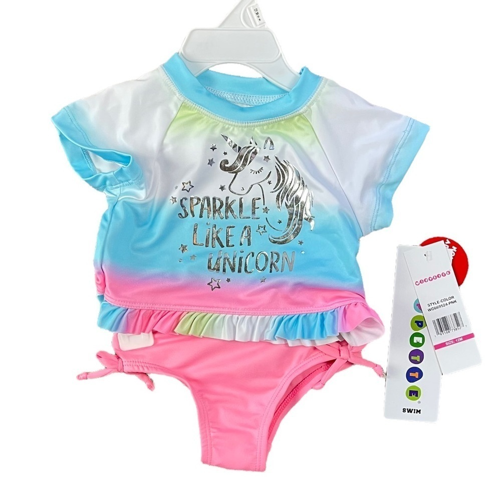 WIPPETTE TODDLER GIRLS 2 PIECE TIE-DYE SWIM SET - NWT!